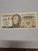 BANKNOT 500 zł 1982r z nadrukiem stan 1