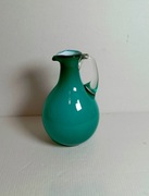 Dzbanek szklany, wazon, turkusowy, Tarnowiec