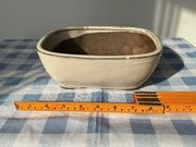 Doniczka Bonsai 8,5x21,5x17 cm, prostokątna, szkliwiona, biała