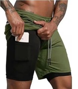 MĘSKIE SPODENKI TRENINGOWE DO BIEGANIA Z KIESZENIĄ NA TELEFON