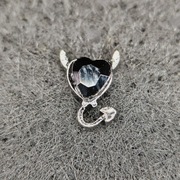 Ozdoby 3d, biżuteria z cyrkoniami, charms - heart, gothic, 1szt.