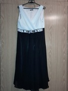 Suknia sukienka czarna ecru 38 40 42 44 bal wesele studniówka karnawał