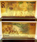 Narodowy Skarbiec ZŁOTY Banknot - 50 zł Święty Jan Paweł II + CERTYFIKAT Au