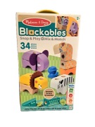 MELISSA & Doug KLOCKI BLOCKABLES drewniane dzikie Zwierzęta Safari