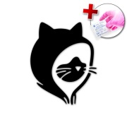 NAKLEJKA NA SAMOCHÓD AUTO LAPTOP - KOT W KAPTURZE