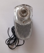 Przednia lampka z odblaskiem na dynamo na widelec przedni