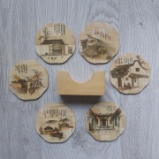 Bambusowe podstawki pod kubek