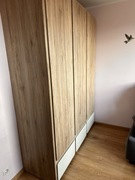 Duża szafa dla nastolatka Black Red White Possi 3 drzwiowa z 3 szufladami