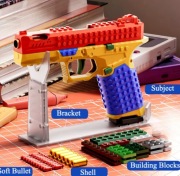 Pistolet z Klocków Blowback Wyrzut Łusek Zabawka CS Model