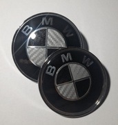 2 sz Emblemat BMW carbon 82mm+74mm przód tył