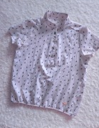 Bluzka dziewczęca z krótkim rękawem i haftowanymi kwiatuszkami, Flocco 140