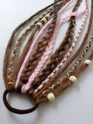 Dredy w gumce doczepy dredloki peruka warkoczyki zagęszczanie włosów treska