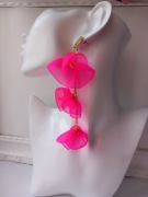 kolczyki różowe neony