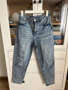 Jeansy denim dżinsy jasne z przetarciami damskie H&M