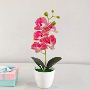 Sztuczna Orchidea Piękna Kolorowa z doniczką Salon Kuchnia łazienka Trwała
