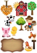 OPŁATEK NA TORT ZESTAW FARMA ZWIERZĘTA + GRATIS TEKST