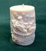 Świeczka Sojowa z motywem Świętego Mikołaja