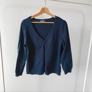 Sweterek granatowy 38 M Jessica by C&A granatowy na guziczek elegancki