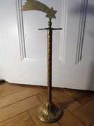 Stary mosiężny stojak na wieniec adwentowy 