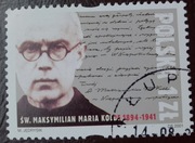 Polska 3754 60. rocznica śmierci św. Maksymiliana Marii Kolbego 2001