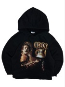 Czarna Bluza z kapturem ACDC Hells Bells Nadruk retro vintage M opium