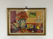 Sygnowany obraz martwa natura W.Oleksiński oryginał rama z szybą