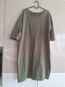 Sukienka w kolorze ciemno zielonym rękaw 3/4 rozm. 42