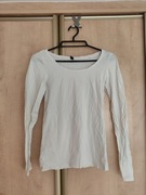 Biała bluzka z długim rękawem basic