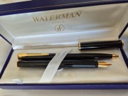 Wieczne pióro i długopis Waterman Paris zestaw czarny vintage nowy!