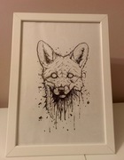 Lis cienkopisy rysunek w ramce