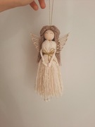 Anioł makramowy zawieszka na choinkę 