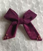 Kokarda do włosów Marietta welur burgund spinka do włosów kryształki jakość