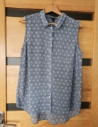 Lekka koszula bez rękawów H&M 14/44 kolor jeansowy wzorzysta 