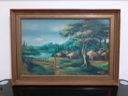 Piękny stary obraz Afrykanskiej wioski