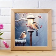 5D DIY Haft diamentowy Ptaki zimą 20x20