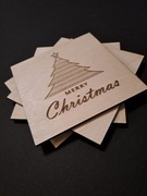 ŚWIĄTECZNE PODKŁADKI POD KUBEK 4 SZT. 10 cm x 10 cm. 