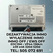 Usuwanie Immo EWS | BMW E46 E39 2.0d 136KM | VP44 EDC15M sterownik