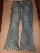 Nowe dżinsowe spodnie biodrówki rainbow