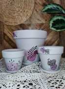 Doniczka terakota kolorowa malowana osłonka glina