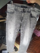 Eleganckie Szare Spodnie Jeansowe Męskie Smog