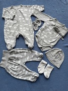 Wyprawka niemowlaka 56 Body, pajac, spodenki, czapeczka