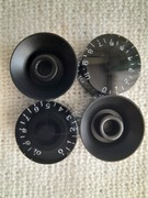 Gałki, pokrętła, potencjometry czarne do gitary, 4 szt. = 1 komplet