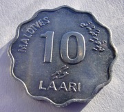 MALEDIWY 10 Laari 1984 okołoMENNICZA