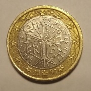 Moneta 1 euro fraternite wada destrukt