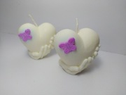 świeczka sojowa serce motyl dłonie