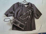 Bluzka, torebka, korale- zestaw