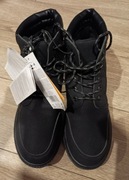 Buty męskie zimowe rozm.45 , eko skóra czarne -nowe 