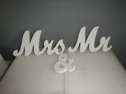napis ślubny weselny  drewniany Mr & Mrs 