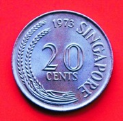 20 Centów  1973 r  -  Singapur  Marlin    Piękny stan  !!