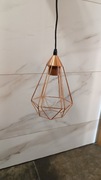 Lampa sufitowa wisząca loft miedziana 